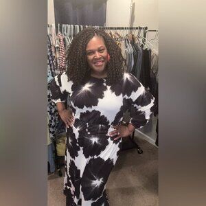 LuLaRoe Evelyn Maxi Dress with POCKETS!!!. Black & White Floral NWT Size XL